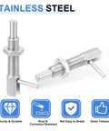 Two Piece Pro Gear Retractable Indexing Plunger Pins Set Uxcell M10 stainless steel spring loaded latch pins with nuts for machinery