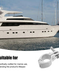 Two marine-grade stainless steel jaw-slide canopy clamps for boat canopies on yacht or pontoon decks