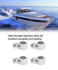 Focket Bimini Top Jaw Slides, 4-pack, 316 stainless steel boat hardware for 1-inch round tubing
