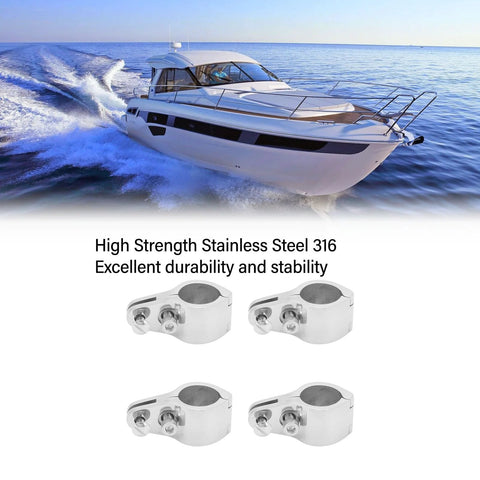 Focket Bimini Top Jaw Slides, 4-pack, 316 stainless steel boat hardware for 1-inch round tubing
