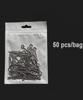 Bag of Premium Stainless Steel Jerk Bait Screws For DIY Fishing Lures, 50 Pack, 1.46 Inch 37mm Long, silver finish visible