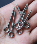 Premium Stainless Steel Jerk Bait Screws For DIY Fishing Lures, 50 Pack, 1.46 Inch 37mm Long held in hand