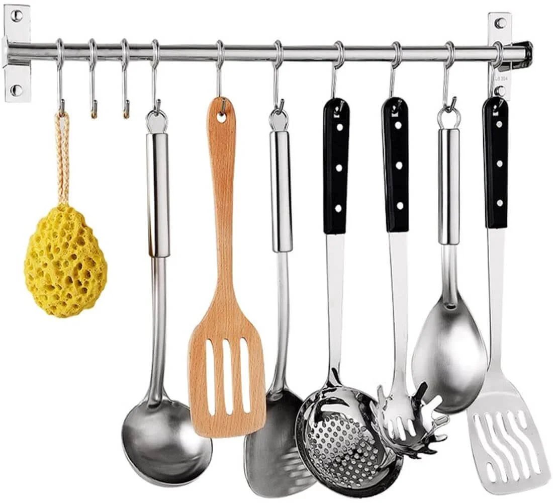 Stainless Steel Kitchen Hook Rack Wall Mount