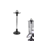 Kitchen ware Storage Rack, Stainless Steel Kitchen Utensil Holder Organizer with 6 Hooks, empty and with utensils attached