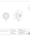 Technical drawing of Sugatsune 304 Stainless Steel Knob With Mirror Finish Smooth Rim And Threaded Holes M5x30 1-1/2 Inch Diameter Pack Of 1.