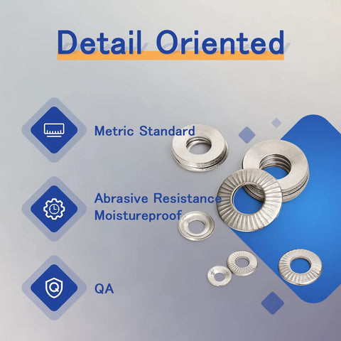 220 Pcs Metric M3 To M10 Stainless Conical Knurled Spring And Belleville Washers product display