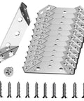 ✝️ L Brackets for Wood - 12PCS Corner Brackets Universal Stainless Steel Furniture Corner Connector, Metal Angle Bracket Corner Braces