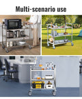Stainless Steel Lab Cart With Three Shelves 400 Pounds Capacity Locking Wheels Medical Utility Cart For Lab Clinic Kitchen