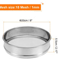 Durable 18 Mesh Lab Sieve For Industrial Laboratory Use, 8 Inch Diameter 304 Stainless Steel Wire Cloth Test Sieve