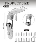 90 Degree Stainless Steel Box Latch Set With Keyhole For Cabinets And Barn Doors, Hood Lock Toggle Catch Hardware, Corner Latch For Box Cabinet Door, Durable 4 Sets with mounting screws shown