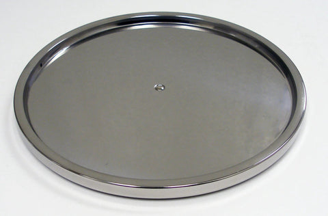 Stainless Steel Lazy Susan Turntable Organizer For Pantry And Countertop, Single Tier, 10.5 Inch Diameter, with Raised Rim
