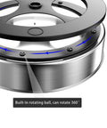 Close-up of Rotating Lazy Susan Turntable Organizer for Kitchen Cabinets and Countertops, 304 Stainless Steel showing 360-degree rotating design
