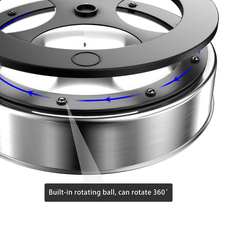 Close-up of Rotating Lazy Susan Turntable Organizer for Kitchen Cabinets and Countertops, 304 Stainless Steel showing 360-degree rotating design