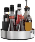 Rotating Lazy Susan Turntable Organizer for Kitchen Cabinets and Countertops, 304 Stainless Steel Storage Tray with condiments