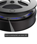 Close-up of Black Finish Stainless Steel Lazy Susan Turntable For Pantry Cabinet And Kitchen Organization, 7.5 Inch Spinning Rack.