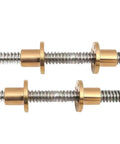 Screw Stainless Steel Ball Screw T8 Lead Screw Right-Left Length 1000mm OD 8mm Pitch 2mm for CNC axis motion in anti-backlash setup