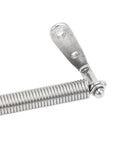 Close-up of Semme 8.25in stainless steel coil spring with mounting tab and screw stud