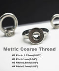 10 Pack M3 Stainless Steel Lifting Eye Nuts With Shoulder Ring For Rigging And Lifting 304 Stainless Metric Thread, close-up view