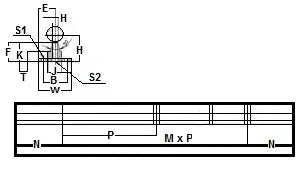 Technical diagram of ✝️ WA20-24PD NB Stainless Steel Shaft 24 inch Length Linear Motion for stable alignment in systems, 1-pack