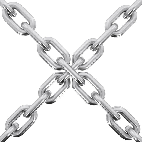 2 Pcs 1/4 x 23 inch Link Chain 304 Stainless Steel Coil Chain for Transport Tie Down Binder Chain Pulling Towing Hanging, 6mm