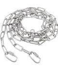 1/8" 6.5Ft Stainless Steel Link Chain, 3mm Heavy Duty Dog Chain 304 Steel 75 LBS Load Bearing with 2 Locking Snap Hooks for Chandelier
