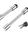 Stainless Steel Locking Hitch Pin Set For 50246 Aluminum Adjustable Ball Mount, featuring five eighths inch and one half inch pins and keys