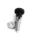 Stainless Steel Self Locking Knob Plunger With Spring Loaded Locking Pin And Reset Spring For Precision Indexing M8 Size Black