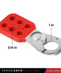 Stainless Steel Lockout Hasp With Nylon Handle For Group Lockout LOTO Tamper Proof And Impact Resistant 1 Inch Jaw - 6 openings