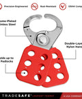 Stainless Steel Lockout Hasp With Nylon Handle For Group Lockout LOTO Tamper Proof And Impact Resistant 1 Inch Jaw