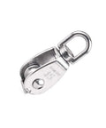 Single stainless steel pulley block M15 with swivel hook from 4-Pack Stainless Steel Wire Rope Crane Pulley Block M15 Crane Rotary Hook Single Pulley Block Suspension Line Traction Wheel(4pcs).
