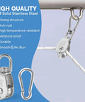 304 Solid Stainless Steel M15 Single Pulley Block with snap hook in lifting setup, showcasing anti-rust and high temperature-resistant features.