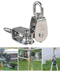 ✝️ ,2Pcs 304 Stainless Steel M15 Silver Single Pulley Block Wire Rope Hanging Wire Towing Wheel for lifting and rigging systems