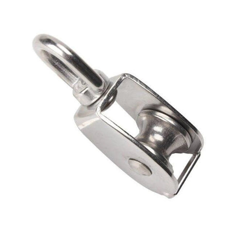 10Pcs 304 Stainless Steel M15 Pulley Steel Wire Pulley Swivel Hook Single Wheel Swivel Lifting Rope Pulley Block for Wire Rope