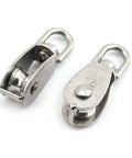 2-Pack M15 Single Pulley Block Stainless Steel Heavy Duty Hardware Single Wheel Swivel Rigging Lifting Wheel Fixed Pulley for Wire Rope Loading 35kg