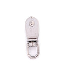 Front view of Stainless Steel M15 Wheel Swivel Pulley Block Heavy Duty Steel Single Wheel Swivel Lifting Rope Pulley for Wire Rope