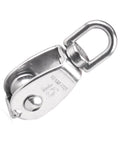 10Pcs 304 Stainless Steel M15 Pulley Steel Wire Pulley Swivel Hook Single Wheel Swivel Lifting Rope Pulley Block for Wire Rope