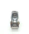 Front view of 4Pcs M25 Stainless Steel Wire Rope Crane Double Pulley Block Lifting Crane Swivel Hook Single Pulley Block Hanging Wire Towing Wheel