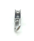 Close-up of 4Pcs M25 Stainless Steel Wire Rope Crane Double Pulley Block Lifting Crane Swivel Hook in stainless steel.