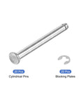 M4x40mm 304 Stainless Steel Cylindrical Shaft Snap Ring Locating Pin With Flat Head Grooved Hinge Cylinder Position Pin And E Clip Retaining Ring Silver 20 Pack.