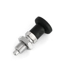 Stainless Steel Spring Return Knob Plunger M8 with Non Removable Knob Indexing Pin, coarse thread, side view