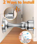 Image showing 2-Pack Door Stoppers Magnetic Door Catch, Stainless Steel Magnetic Door Stop 2 Pack, with adhesive and screw installation
