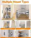 2-Pack Door Stoppers Magnetic Door Catch, Stainless Steel Magnetic Door Stop 2 Pack, multiple mount types shown