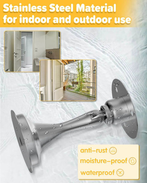 Door Stoppers Magnetic Door Catch - 2 Pack Stainless Steel Heavy Duty Door Holder Stops with water droplets outdoors