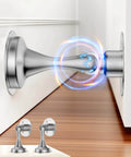 Stainless steel Door Stoppers Magnetic Door Catch installed on wall with strong magnetic force, 2 pack, heavy duty design.