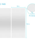 Two-pack 430 Stainless Steel Magnetic Mounting Plates 12 x 6 Inches 0.5mm Thick Mirror Finish for Kitchens and Offices with dimensions.