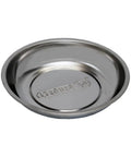 Front view of Stainless Steel Magnetic Parts Tray 6 Inch Durable Magnetic Organizer For Nuts Bolts Screws Small Parts Tools Rust Resistant