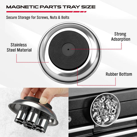 Six piece telescoping magnetic pickup tools set offers extendable reach and versatile magnet grab for DIY repairs shown with magnetic parts tray.
