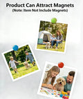 Photos attached with magnets illustrating 430 Stainless Steel Magnetic Mounting Plates 12 x 6 Inches 0.5mm Thick Mirror Finish for Kitchens and Offices.