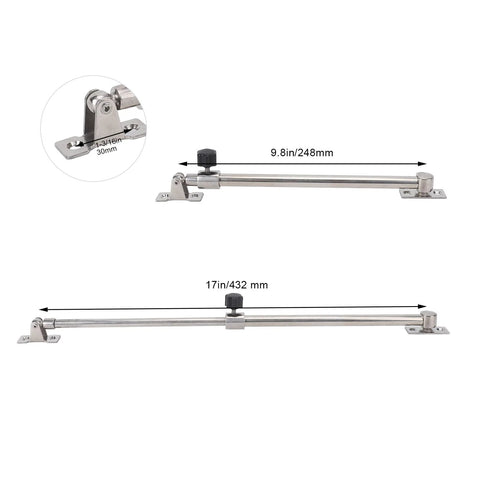 Eminchu stainless steel boat hatch window adjuster, adjustable 248–432 mm; two lengths shown