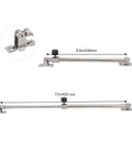 Side view of stainless steel boat hatch adjuster with lid stay, adjustable 248–432 mm, mounting bases
